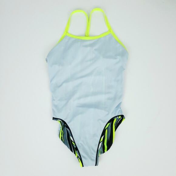 Nike One Piece Swimsuit Competitive Neon, Black 4 Women Yellow White Gray Swim - Picture 4 of 8